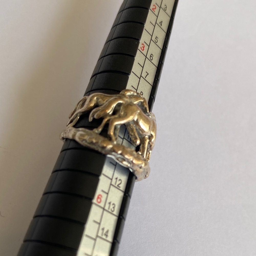 Silver Cloud Sterling silver three horse stallion ring - Picture 9 of 9